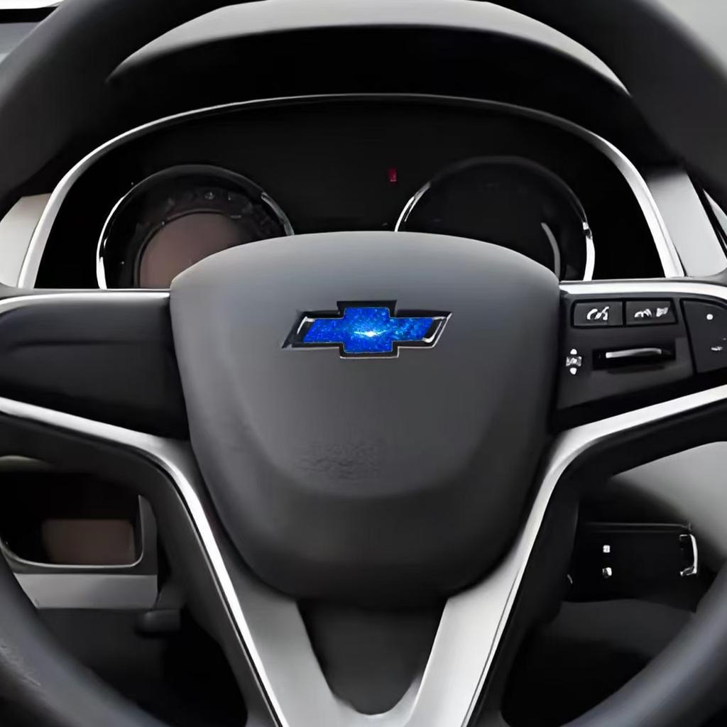 Наклейка-эмблема на центр руля автомобиля из углеродного волокна для Chevrolet Malibu Cruze Equinox Impala Traverse lf7 Lacetti Captiva Sail