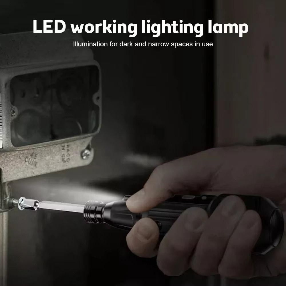 Anti-Slip Handle Cordless Screwdriver LED Lights Power Screw Driver  Household Use