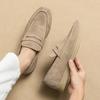 Fashion Spring British Style Suede Men Casual Shoes Breathable Comfort Slip-on Wedding Shoes Fashion Men Luxury Brand Versatile Shoes