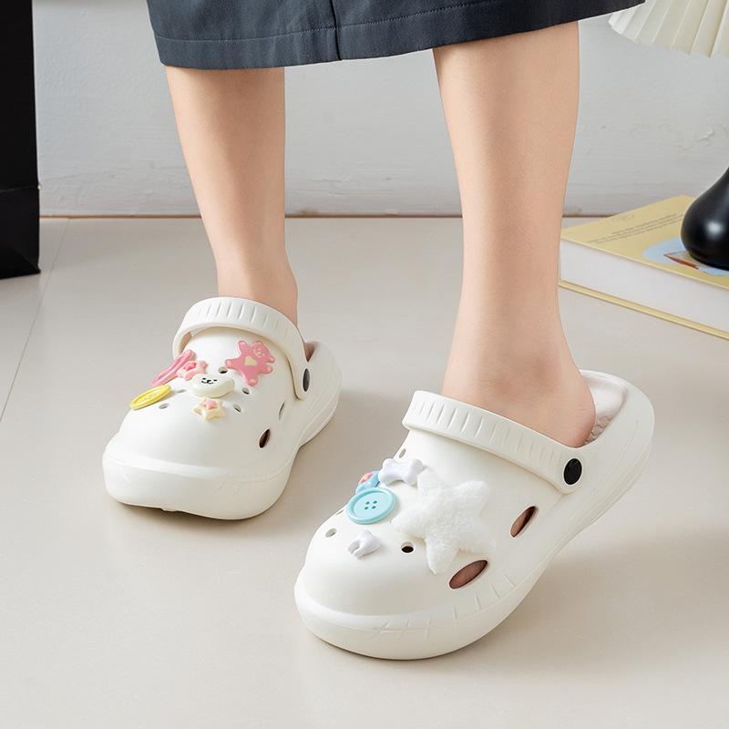 Милый декор своими руками Ева Сабо Женские сандалии на платформе С вырезами Закрытый носок Летние тапочки Женская мода Мягкая подошва Пляжные сандалии