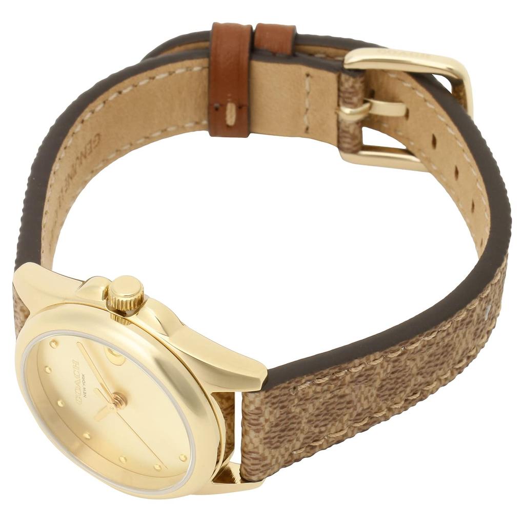 Watch GRASON Signature C Canvas 28mm Yellow Gold Dial Quartz Watch 14504107 Brown [Coach] Women's [Item]