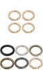 Sass Gadget Carabiners, Round, Set of 4, Brass, Small Keyring, Lightweight, Extra Small, Keychain,