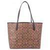 New COACH City Coated Canvas With Leather Tote Bag, Shopping Bag, Handbag, Shoulder Bag Women's Coffee C7243-IME7V