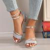 Ladies Fashion Summer Sandals Ankle Strap Chunky Mid Heel Shoes Plus Size