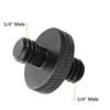 1/4" Male To 1/4" Male Threaded Tripod Screw Adapter Double Head Stud Standard Mounting Thread Converter for Camera Tripod Mic