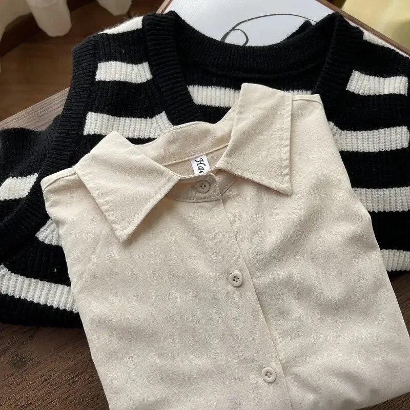 Толстая женская рубашка на осень-зиму, повседневная свободная рубашка с воротником-поло, кардиганы, хлопковая блузка, одежда, однотонные топы 29619