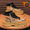 Fashion Men's Shoes 2024 Winter Plush Thick Soled Outdoor Warm Cotton Shoes Anti Slip Lace Up Anti Cold Ankle Boots Botas Para Hombre