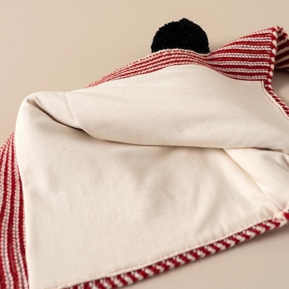 keep Warm Kids Stripe Hat Ear Protection Stripe Hooded Scarf Caps Soft Knitted Hood Scarf Baby