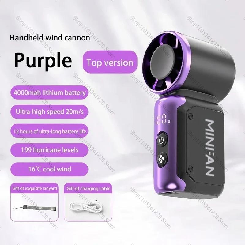 Портативный мини-вентилятор 3,5 дюйма, перезаряжаемый через USB, высокая скорость, персональный турбо-вентилятор, сильный ветер, для улицы, путешествий
