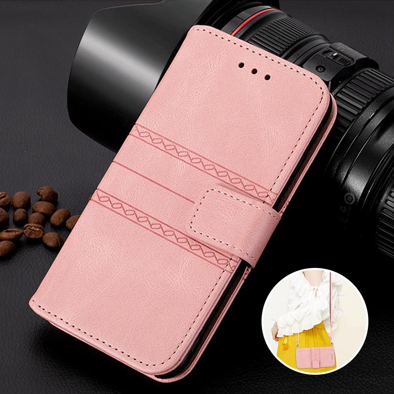 Модный чехол для телефона из искусственной кожи с длинным ремешком для iPhone Samsung Xiaomi Google Huawei SONY Многофункциональный кошелек с отделениями для карт откидная крышка