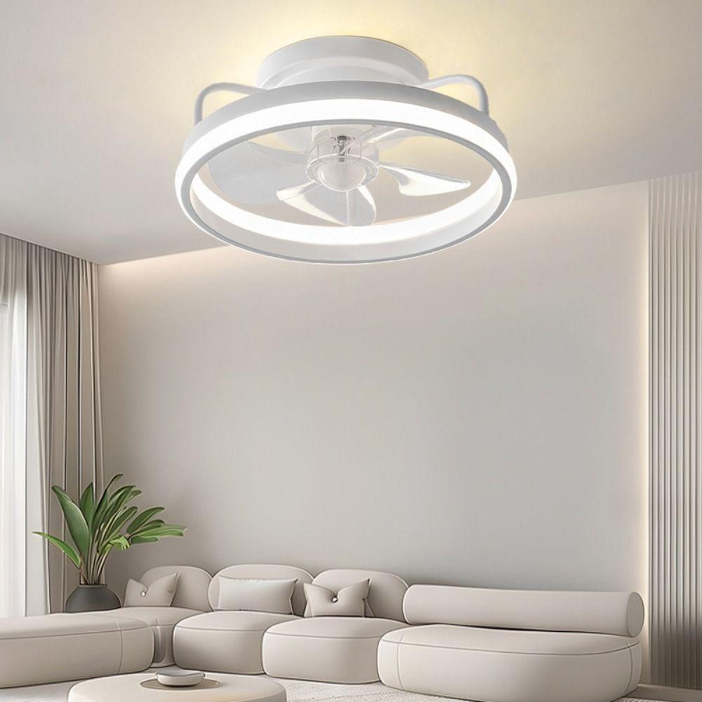 Stepless Dimming Ceiling Lamp 2 In 1 Electric Cordless Fan Creative Ceiling Fan Office