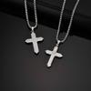 Vnox Stainless Steel 25.7x38.7mm Cross Pendant Necklace with Zircon Stones for Men Women Box Chain Punk Jewelry Gift Anniversary