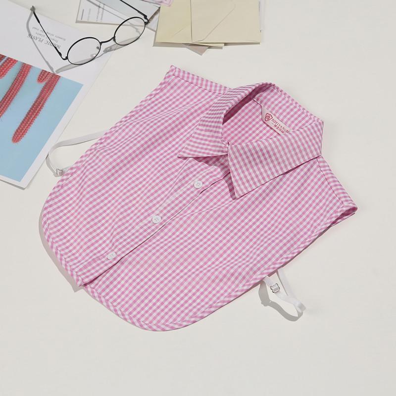 White Women's Stand Fake Collar Blouse Black Detachable Lapel Turtleneck Top Half Shirt Faux Col Tie Detail