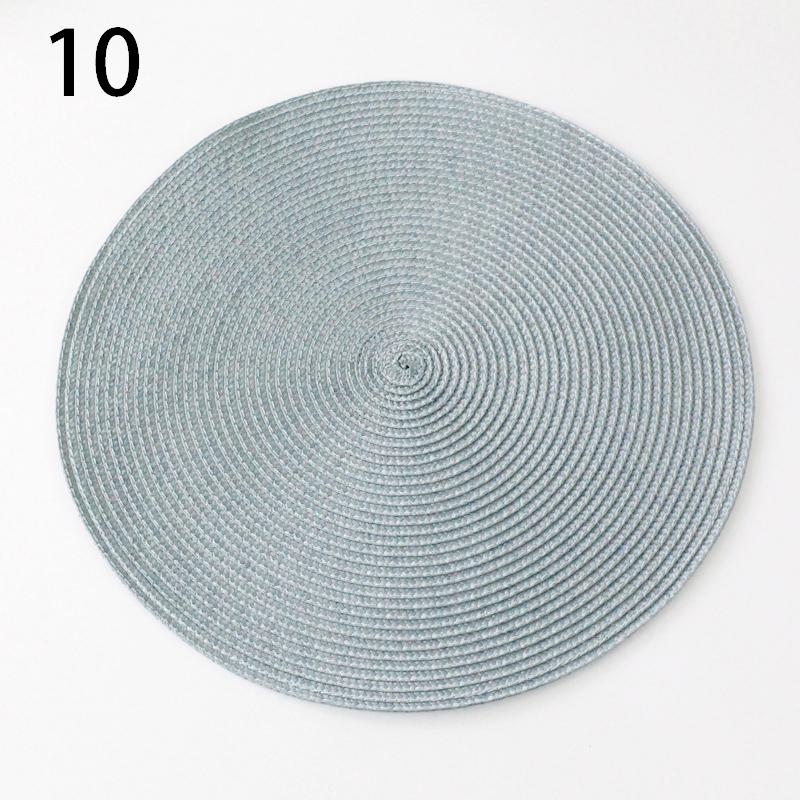 Round Placemats For Dining Table Coaster Heat-Resistant Placemats Stain Resistant Anti-Skid Washable Cotton Woven Tableware Mat