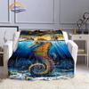 Marine Animal Sea Horse Blankets Super Soft Hippocampus Flannel Blanket Warm Lightweight Kids Bedding Sofa Chairs All Seasons