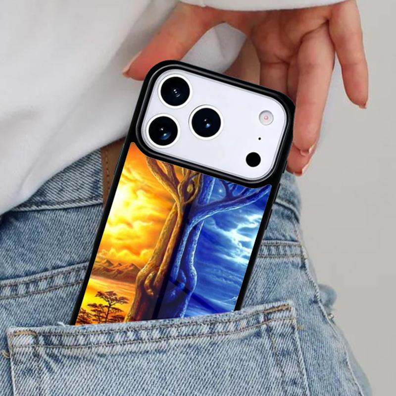 Чехол для телефона «День Ночь Дерево» для iPhone 16e 15 14 13 12 17 Pro Max Plus Air 17pro Чехол