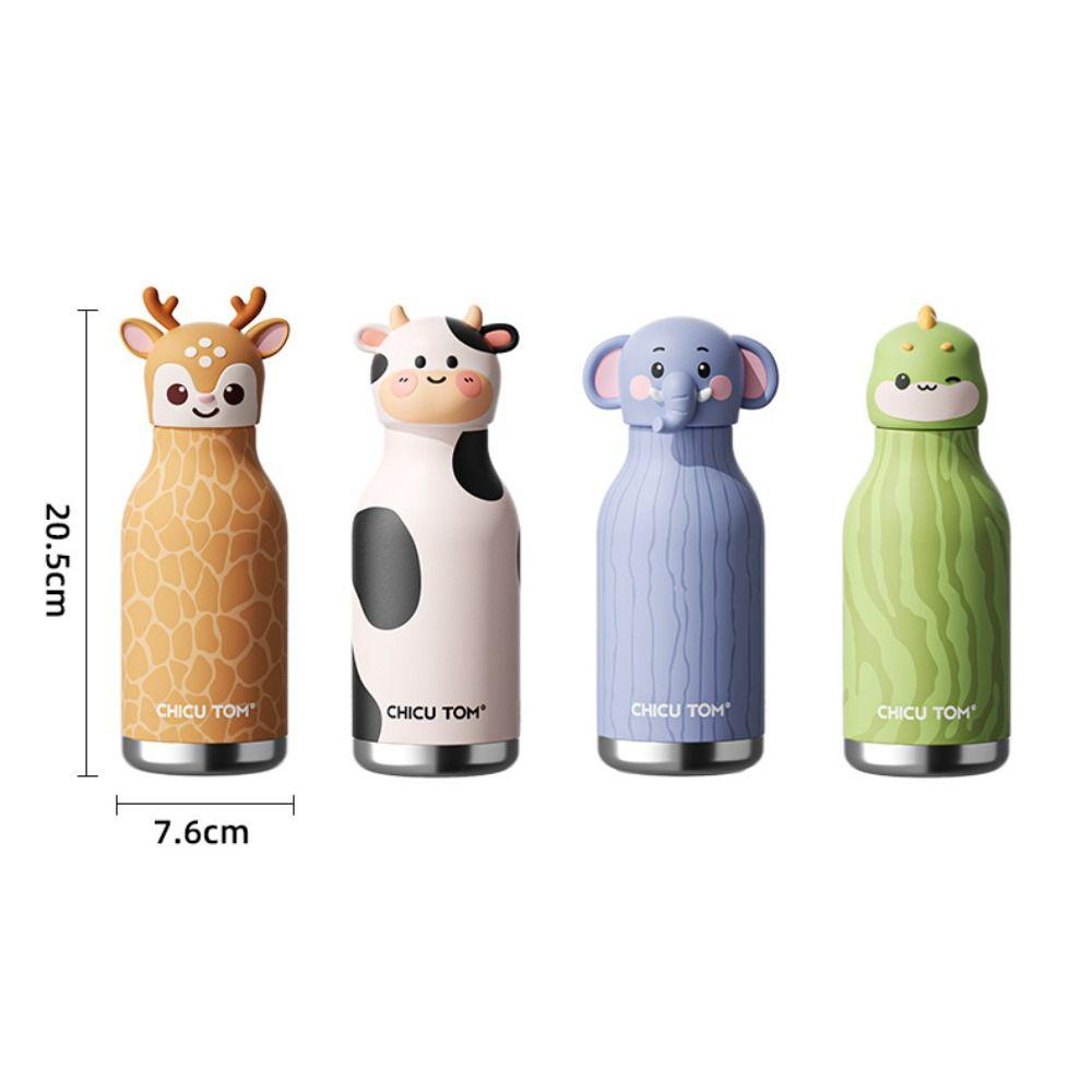 Cartoon Animal Shapes Insulated Water Bottle 480ml Vacuum Insulated Bottle For School Office Home