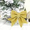 2 шт. Рождественский блестящий бант, многоразовый, сделай сам, украшение для рождественской елки, подарочной коробки, венка, праздничный, золотой порошок, пайетки, большой бант, товары для вечеринки