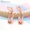 Classic Elegant Oval Egg Shape Cubic Zirconia Drop Earrings For Women Girl Wedding Party Fashion Jewelry Rose Gold Color Eardrop