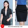 Women's Short-Sleeve Skirt Suit for Hospitality and Catering Work Uniform