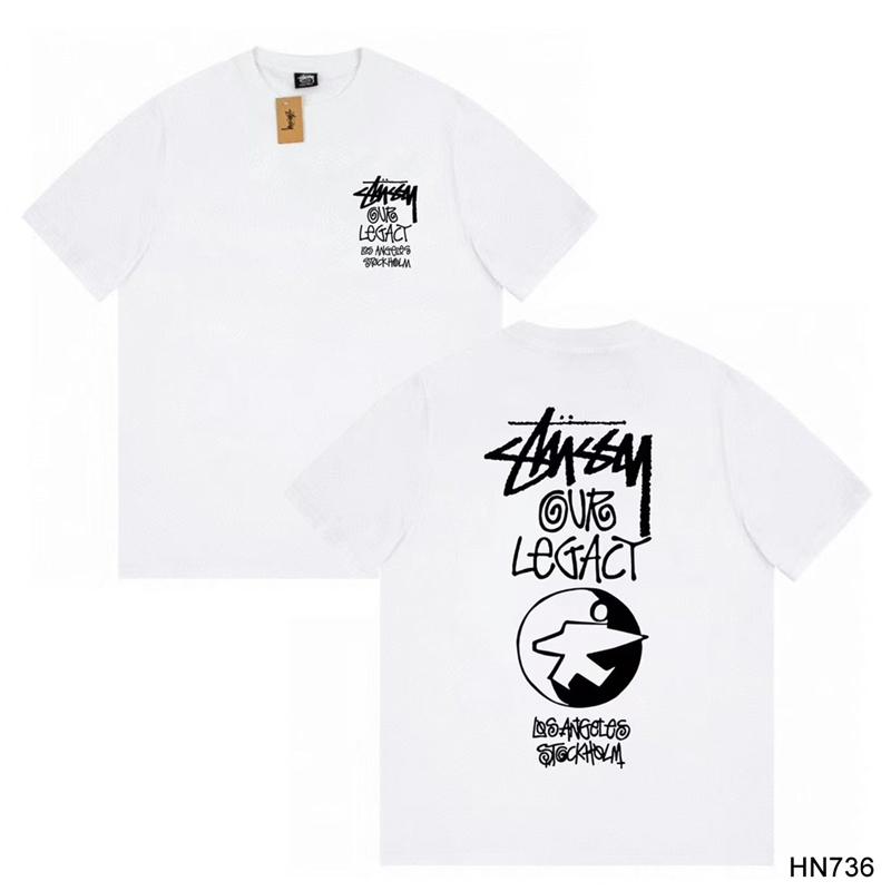 Stussy Летняя новая футболка из высококачественного хлопка с круглым вырезом для мужчин и женщин 2025 года, классический логотип с новым рисунком, парная футболка