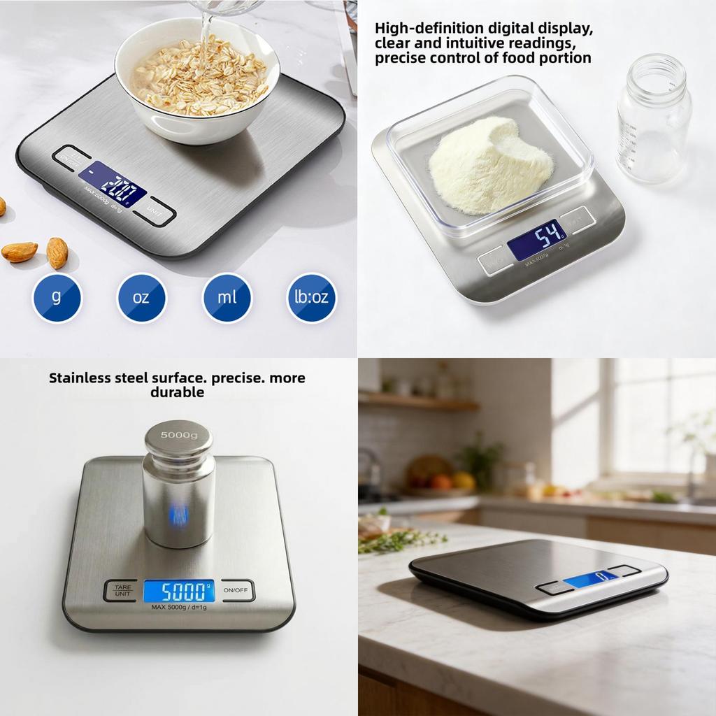 Electronic Kitchen Scale With Auto Shutoff And Overload Protection For Baking And Coffee Use