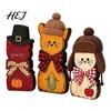 Winter Festival Decor 3Pcs Christmas Wooden Cat Ornaments with Hat and Bow Tie, Decorative 2D Retro Style Crafts Flat Thanksgiving Tabletop Figurines,