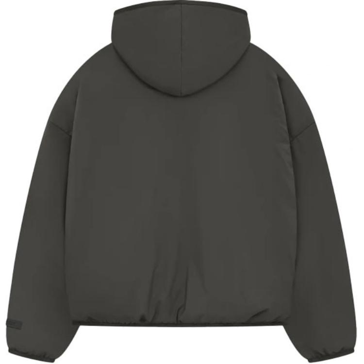Fear of God Essentials Утепленная толстовка с молнией до середины Черная Мужская Одежда 202SP244330F