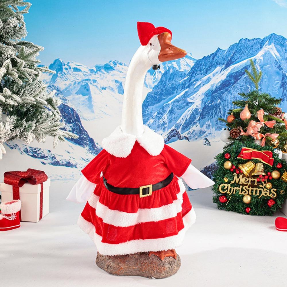 Handcrafted Christmas Porch Goose Outfits Adjustable Hat Creative Porch Goose Costume Cute Funny Garden Goose Costume