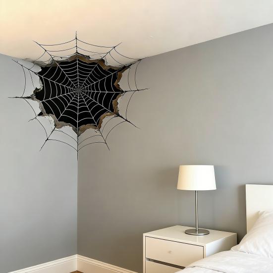 3D Угловое Настенное Искусство Оптическая Иллюзия Угловая Наклейка на Стену Большая Абстрактная Съемная Наклейка на Стену для Декора Гостиной Офиса