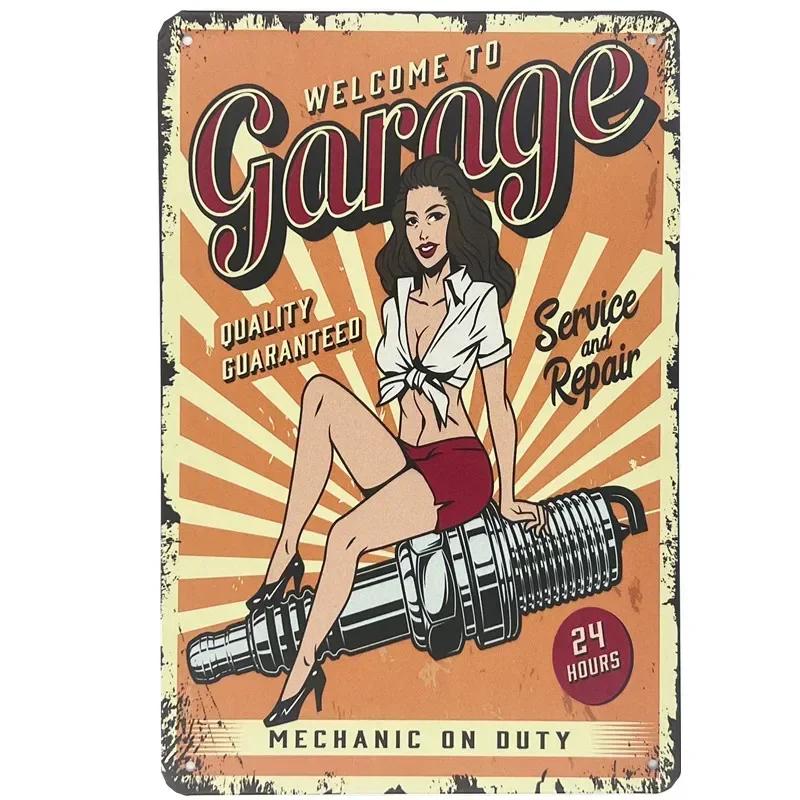 Металлические жестяные таблички Pin Up Girl Винтажная настенная живопись Бар Паб Кафе Магазин Домашний декор Сексуальная леди Постер Тарелка Табличка
