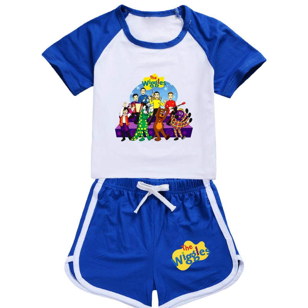 5747 Kids Boys Girls The Wiggles Anime Cartoon T-shirt Shorts Tracksuit Sets