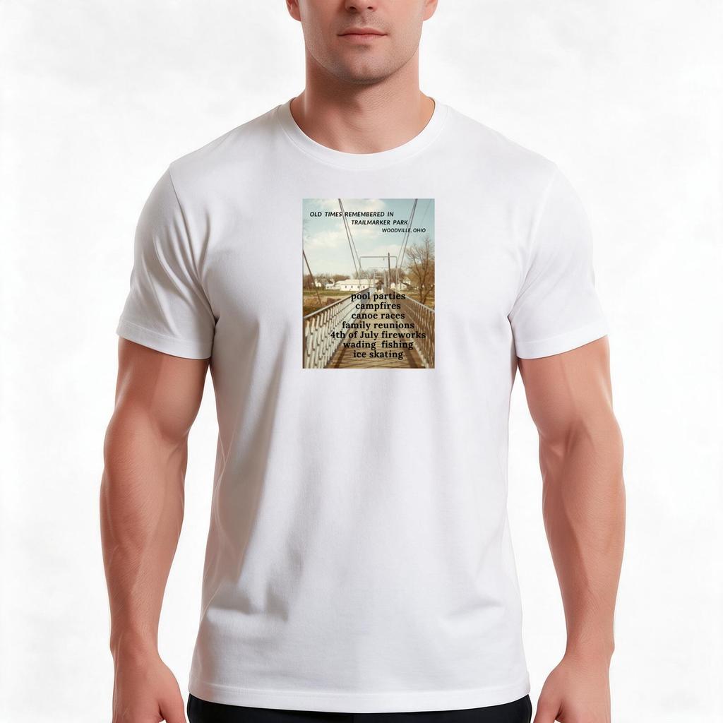 Old times remembered in Woodville Ohio TShirt Summer Casual Cotton Tee Oversized Streetwear Tops Vintage Graphic Print