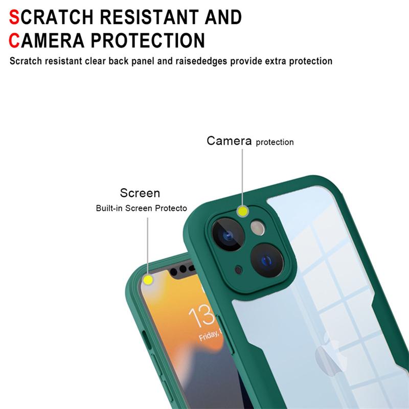 360 Full Cover Silicon Case For iPhone 16 Pro Max 15 13 11 12 14 Pro Max X XS SE 7 8 Plus With Screen Protector Shockproof Cover