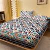1 Simple Modern Bohemia Printed Matte Fitted Sheet, Bedroom Printed Bed Cover, Bedding (Excluding Pillowcases)