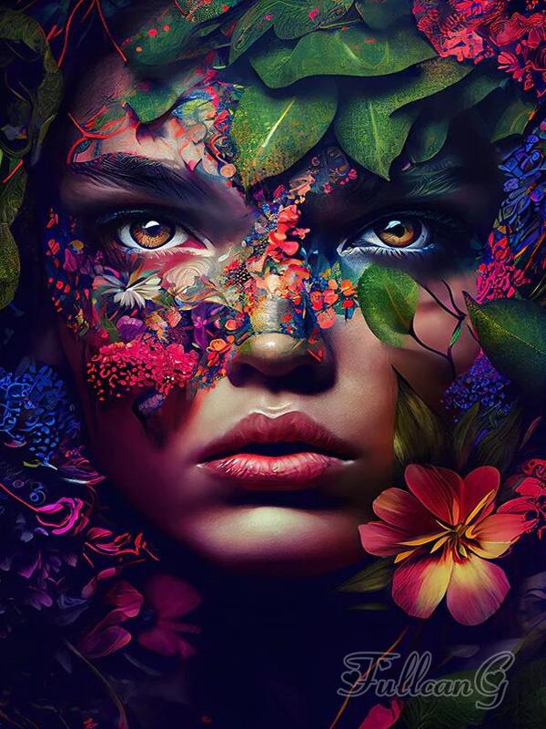 Diy Алмазная картина Новые поступления Африканская женщина Цветы Полный квадратный круглый дрель Стразы Вышивка Мозаика Черная девушка Наборы для вышивки крестом AA4502