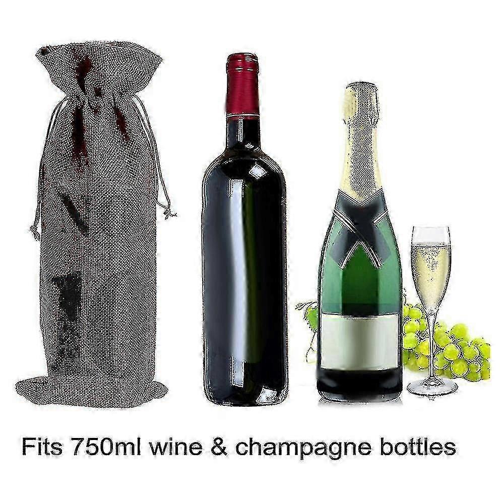 1 To 10 Burlap Wine Bags Blind Tasting Drawstring Drawstring Pocket Wine Bottle Sleeves