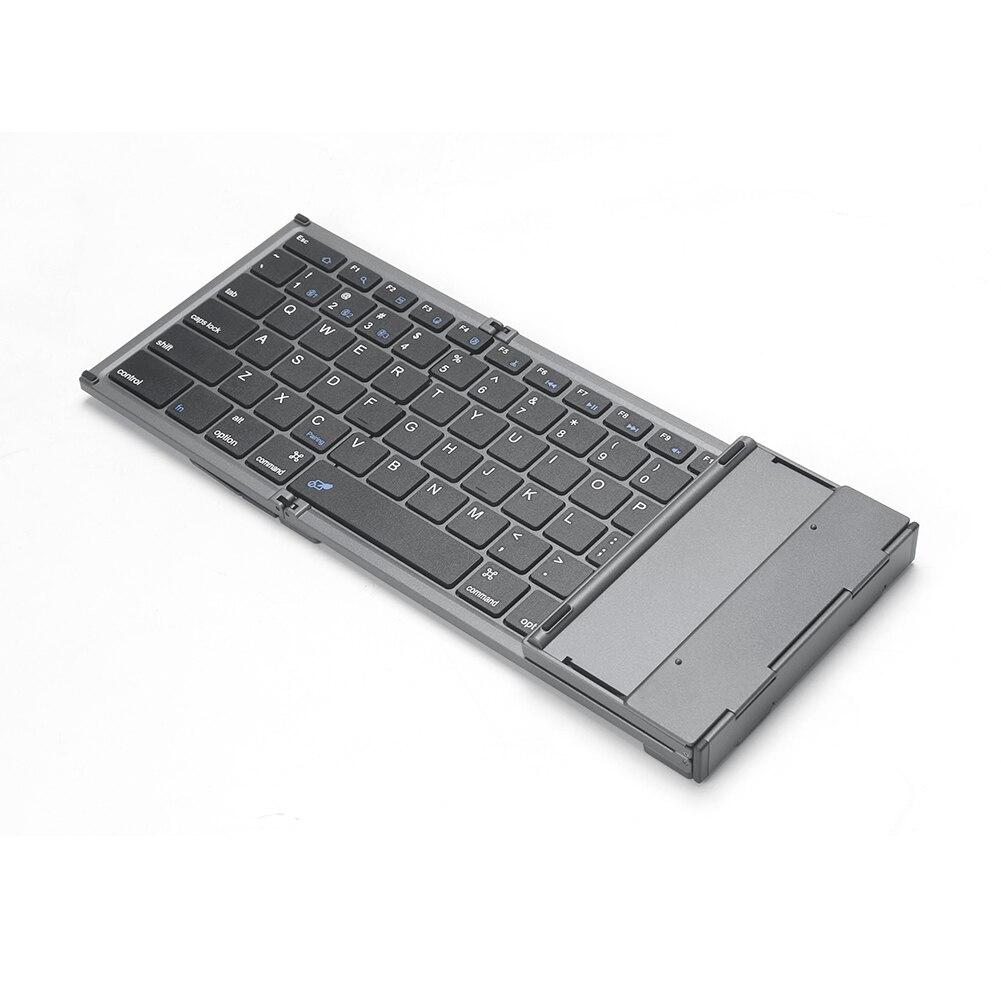 Складная клавиатура Многофункциональная беспроводная складная клавиатура 78 клавиш Сенсорная панель Перезаряжаемая клавиатура для IOS Android Windows