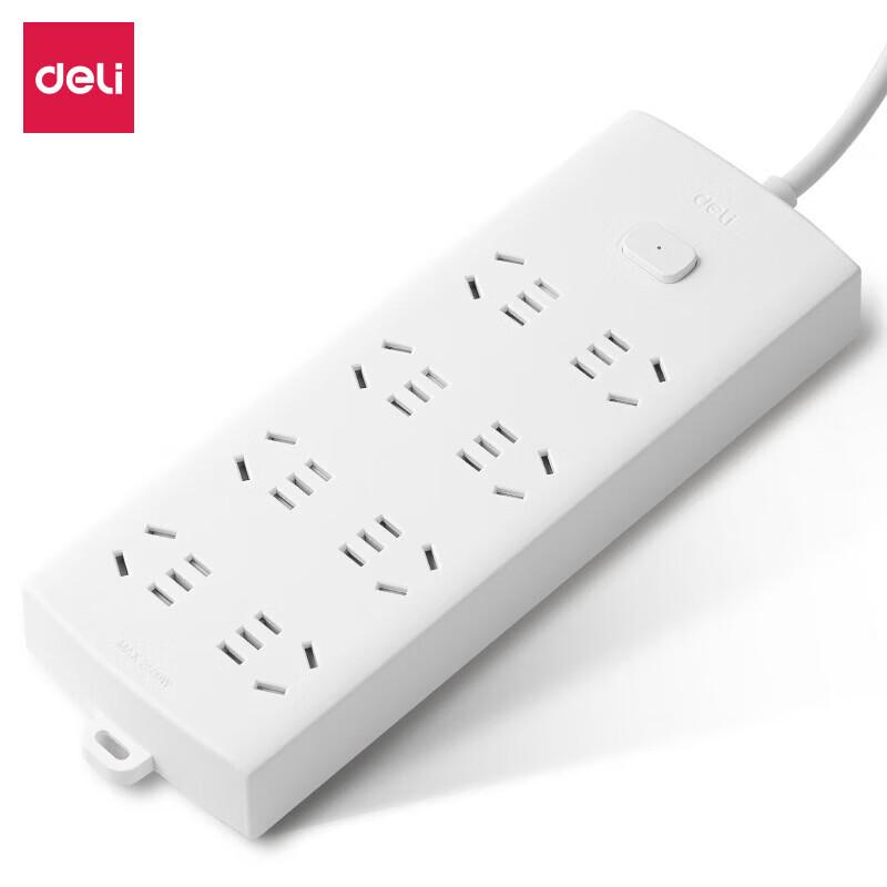 Deli LX116 8-Outlet Power Strip CN plug (adapter included)