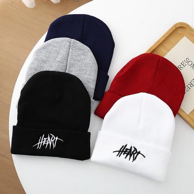 Вязаная шапка с вышивкой букв, модная корейская универсальная шерстяная шапка на осень и зиму, мужская и женская шапка-пуловер, уличная теплая шапка