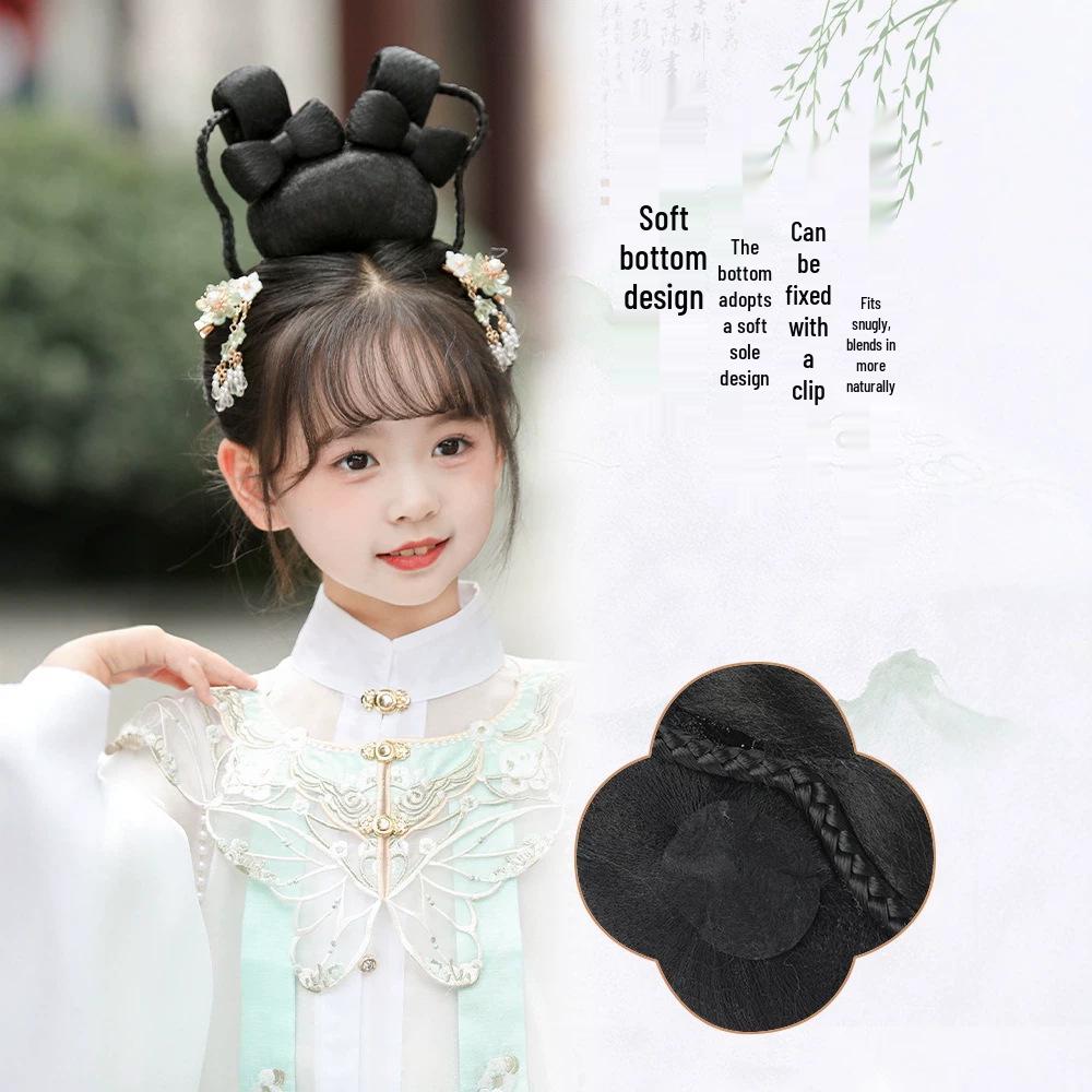 Mid-Autumn Festival Tang-Style Cute Jade Rabbit Hanfu Wig Bun