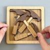 Wooden Hammer Puzzle Board Brain Teaser Solid Wood Four Hammers Puzzle Game Portable Travel Kids Teens Adults Educational Toy