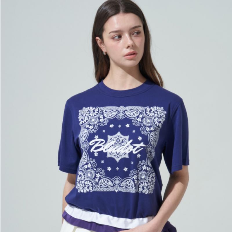 Blu DoT Bandana Graphic Tape PoinT T shirT Vi