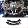 Real Carbon Fiber Steering Wheel Decoration Frame Strip Cover Trim For Alfa Romeo Giulia Stelvio 2017 2018  Car