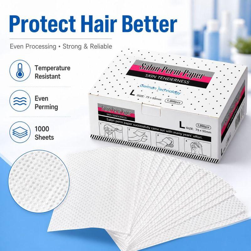 1000Sheets Thin Hair Perm Paper Breathable Mesh Heat-Resistant Blanching Paper Temperature Resistant Disposable Perming Paper