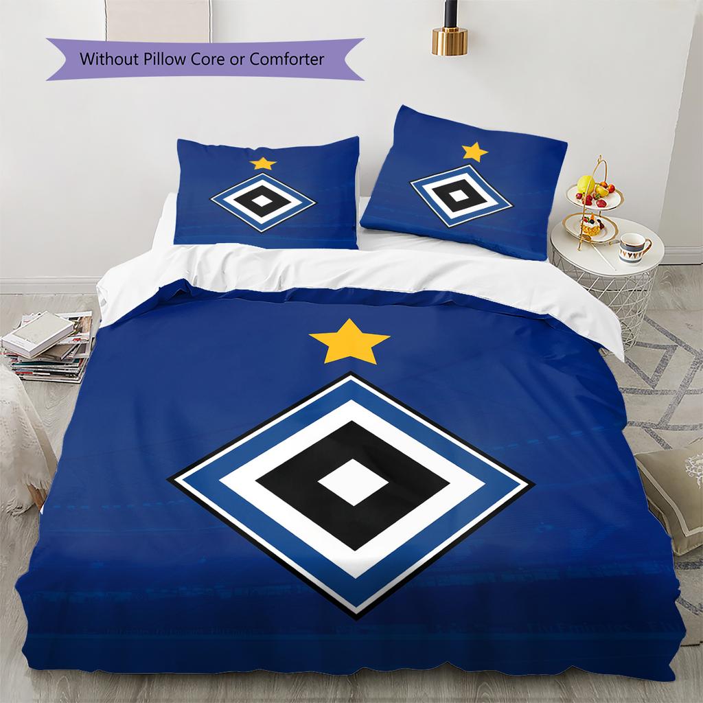 Постельное белье с узором Гамбургер SV Домашний Декор Подарок на День Рождения (1 пододеяльник + 2 наволочки, без наполнителя)