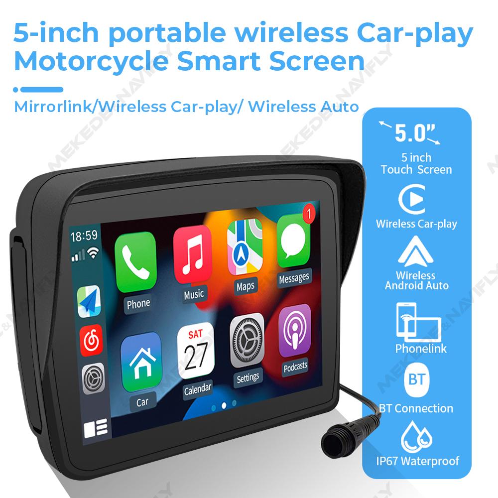 5-дюймовый мотоциклетный GPS-навигатор для Carplay Moto портативный мотоцикл IP67 водонепроницаемый ЖК-дисплей беспроводной Carplay Android Auto