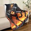 1 Piece Blanket Flame Horse Car Interior Blanket Suitable For All Seasons Cozy Warm Soft Blanket Suitable For Sofa Bed Travel Camping Living Room