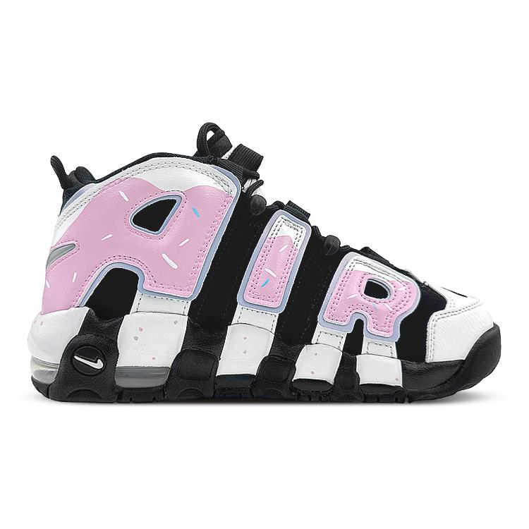 Nike Кроссовки Air More Uptempo Mid top Винтажные Баскетбольные Кроссовки GS Черно-Розовые DQ6200-001(Team40-GSS-BOX)