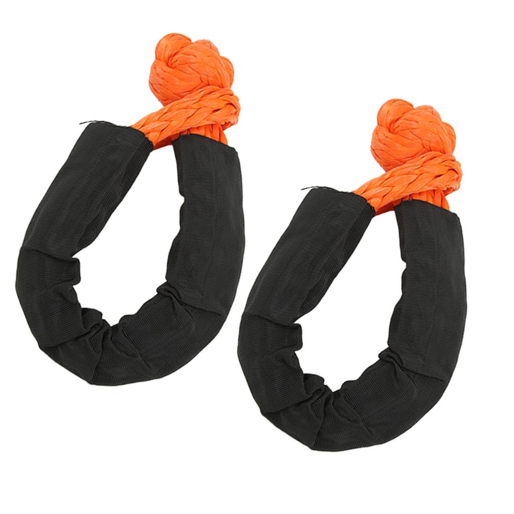 2 Pcs 13mm Soft Shackle 44092 Lbs Breaking Force High Tear Resistance Portable Soft Recovery Tow Strap for Truck SUVs Offroad Vehicels